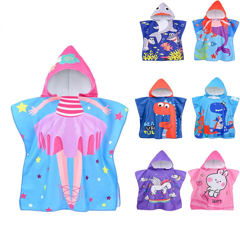 Toalha Poncho Infantil Com Capuz