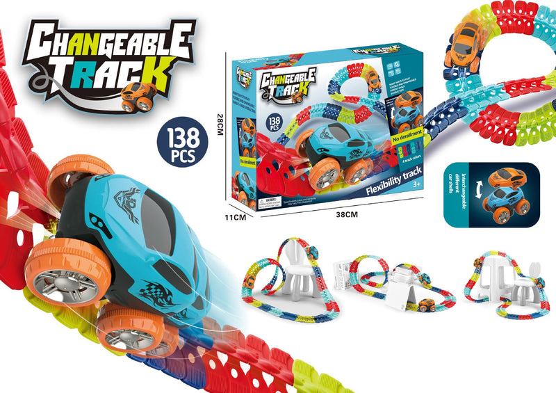 Pista de Corrida Mágica Flexível + Carrinho Elétrico