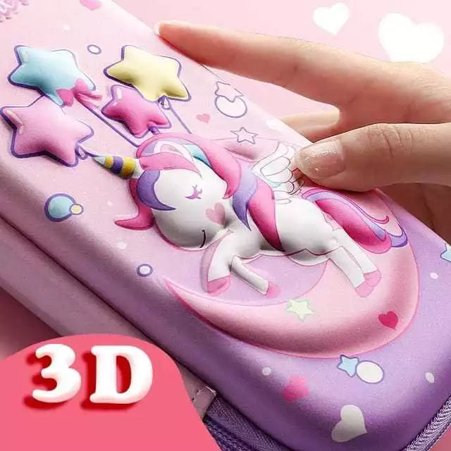 Estojo Escolar Infantil 3d Organizador 3 Divisórias