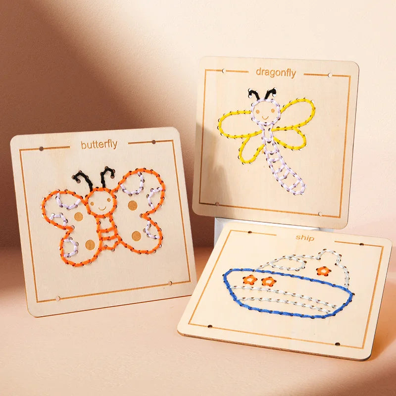Brinquedos Montessori Jogo de Bordar para Crianças