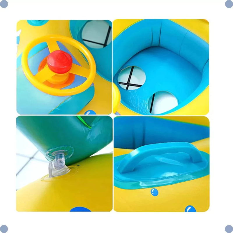Boia Bote Inflavel Protecao UV Para Bebe/Infantil Carrinho Com Cobertura