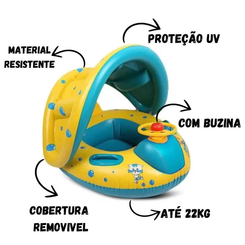 Boia Bote Inflavel Protecao UV Para Bebe/Infantil Carrinho Com Cobertura
