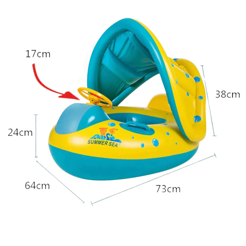Boia Bote Inflavel Protecao UV Para Bebe/Infantil Carrinho Com Cobertura